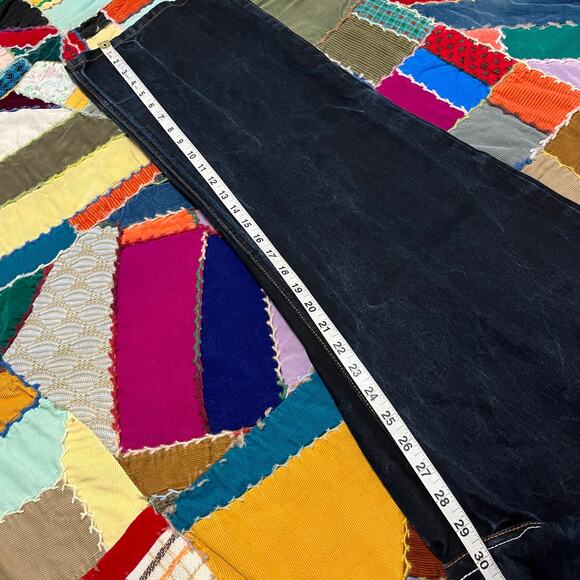 Red Ape Y2K White Embroidered Dark Washed Baggy Jeans 36Wx30L - Picture 6 of 7